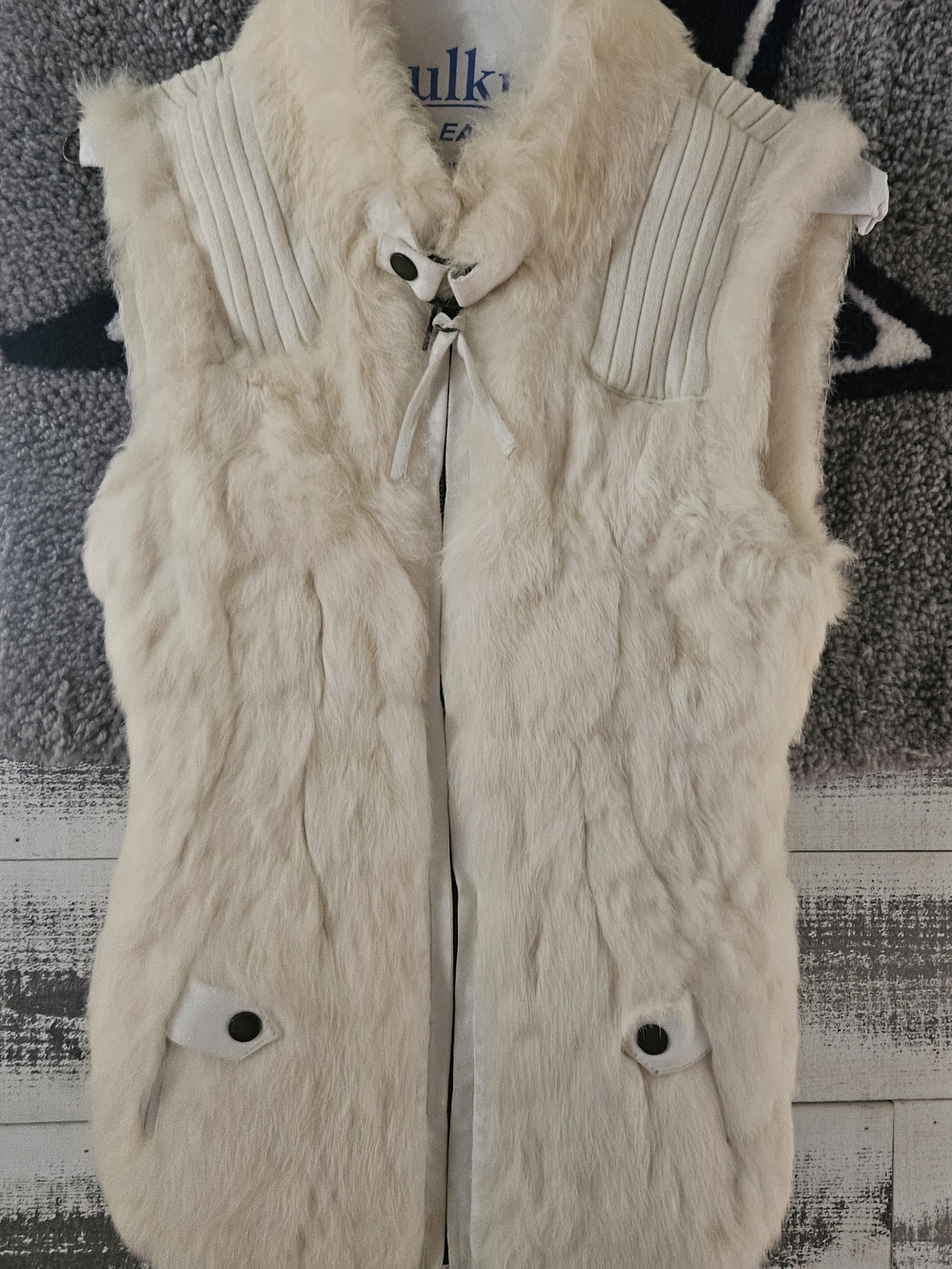 Dolce Cabo Cream 50% RABBIT Fur Sleeveless Vest